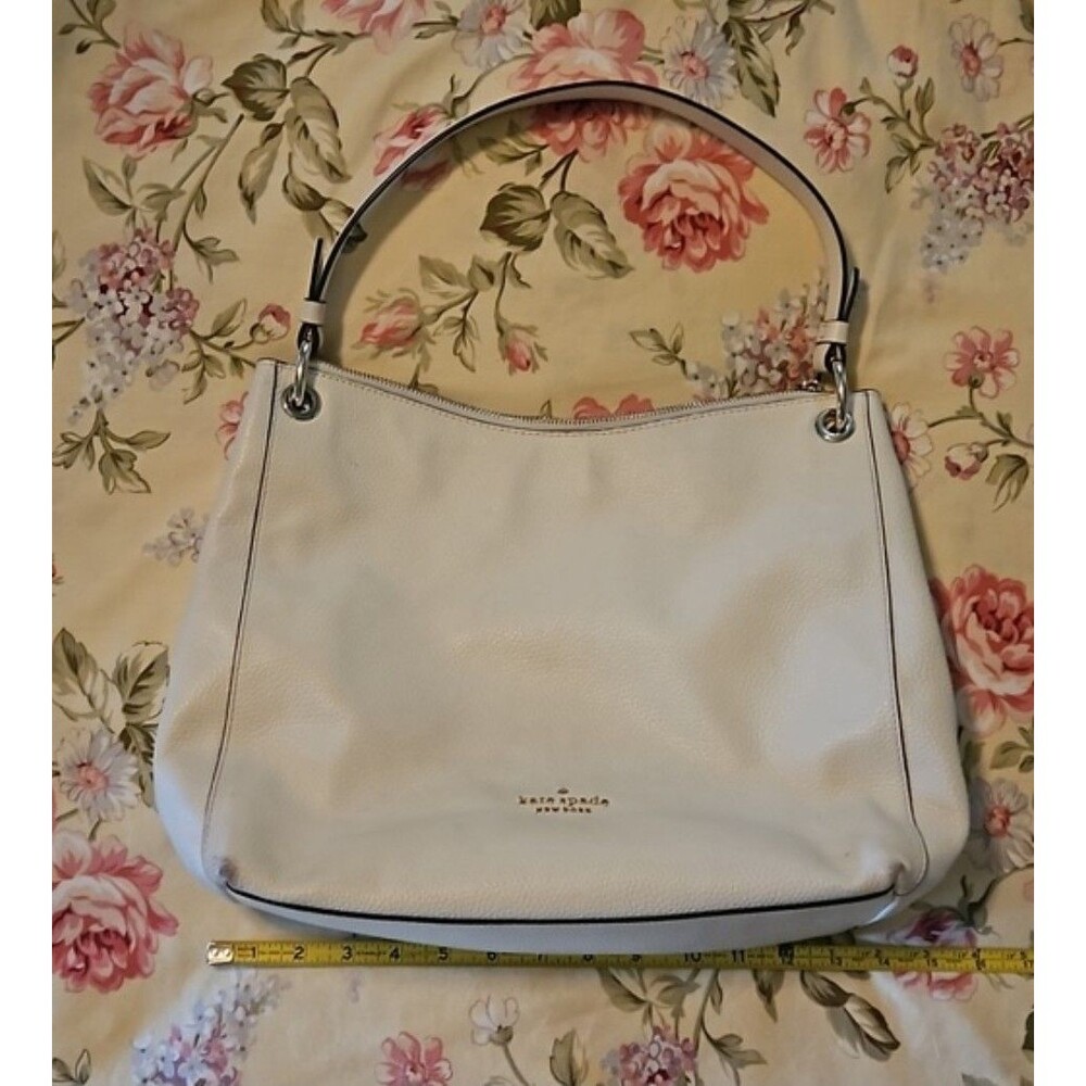 Kate Spade Pebble Leather Shoulder Bag Parchment White Leather